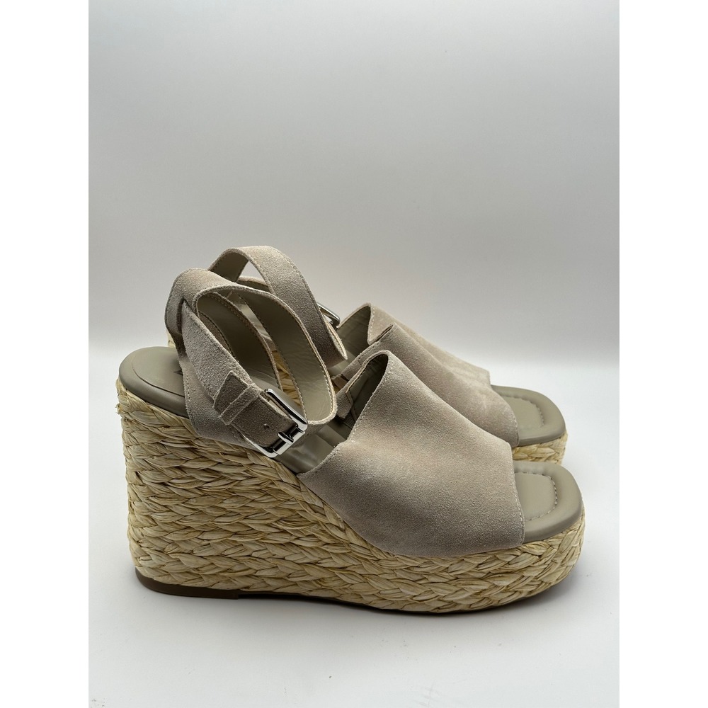 Marc Fisher LTD Nelly Suede Espadrille Wedge Sandals Ankle Strap Size‎ 9.5
